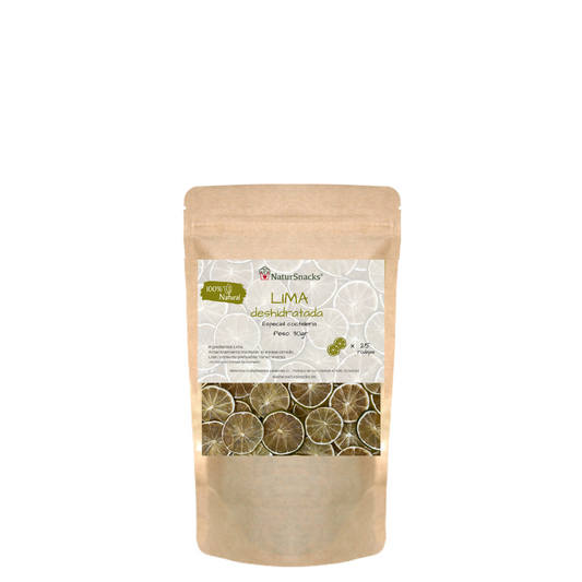 Comprar lima deshidratada especial coctelería elaborada con lima 100% natural sin azúcares añadidos, sin conservantes ni aditivos. En formato de 30 gramos. 